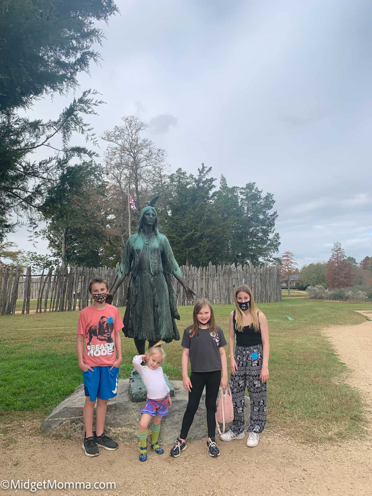 Pocahontas statue in Williamsburg Virginia 