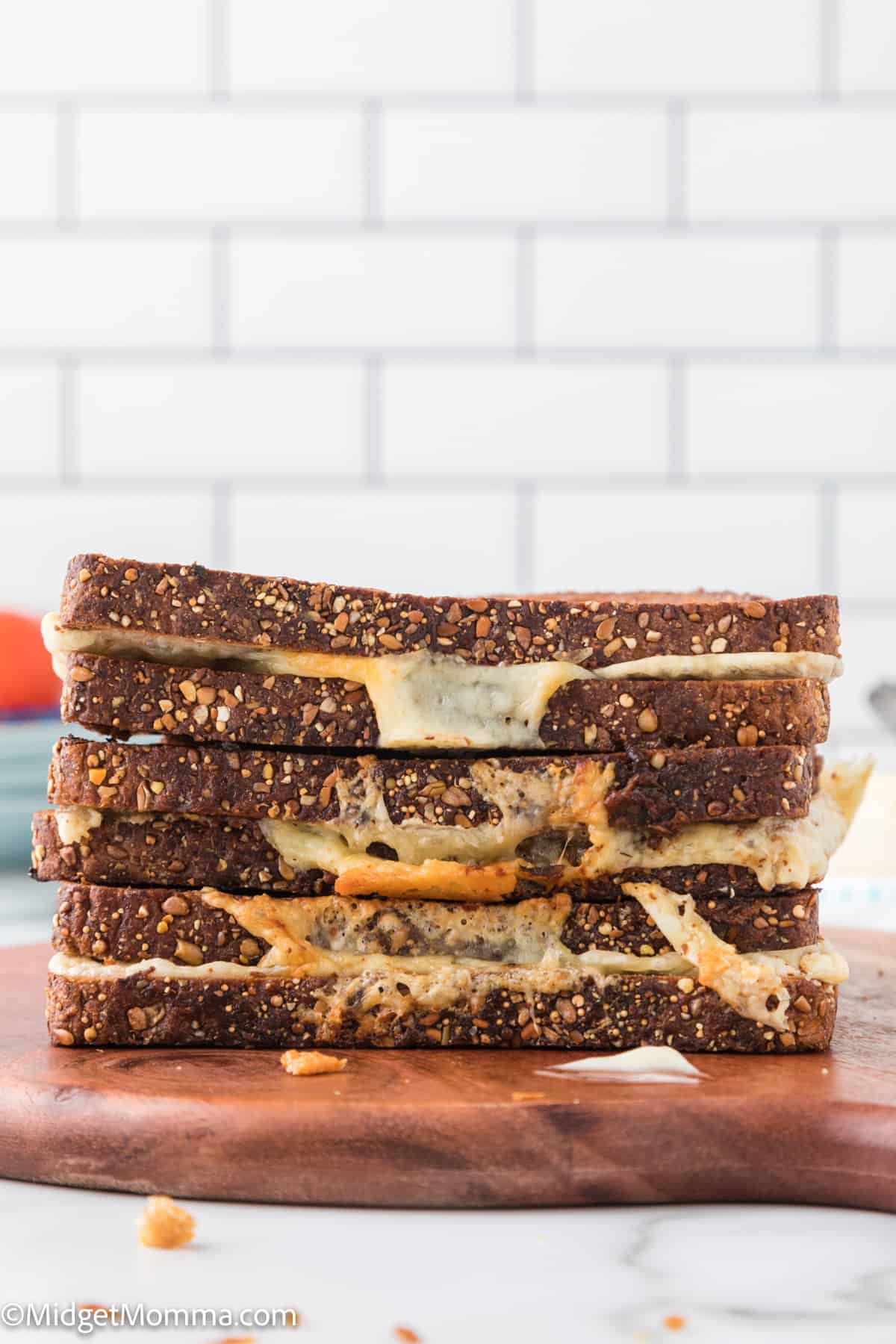 stack of Air Fryer Grilled Cheese Sandwiches