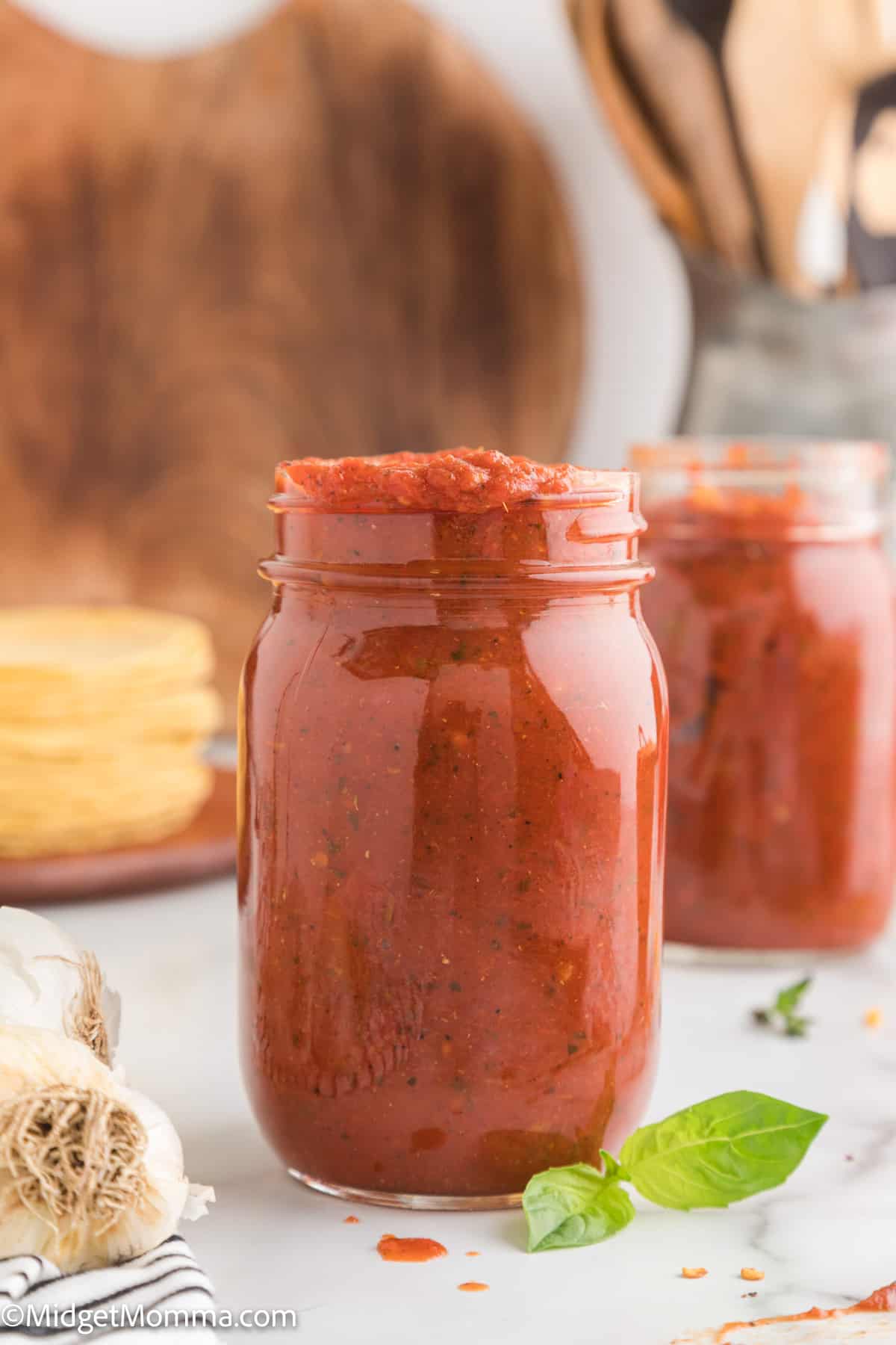 Authentic Homemade Red Enchilada Sauce in a mason jar