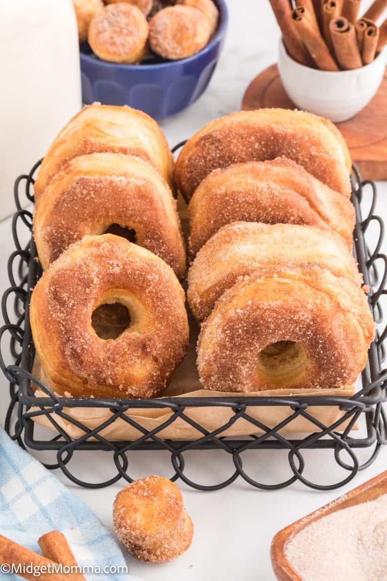 Cinnamon Sugar Air Fryer Donuts Recipe (Made with Canned biscuits)