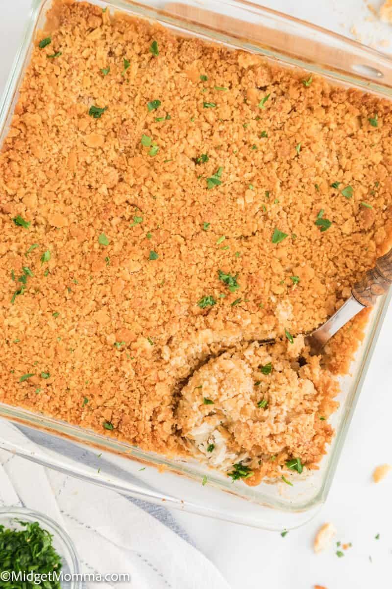 Creamy Ritz Cracker Chicken Casserole • MidgetMomma