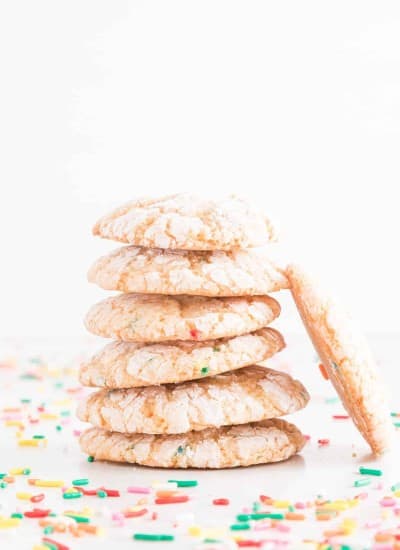 stack of Funfetti Cool Whip Cookies