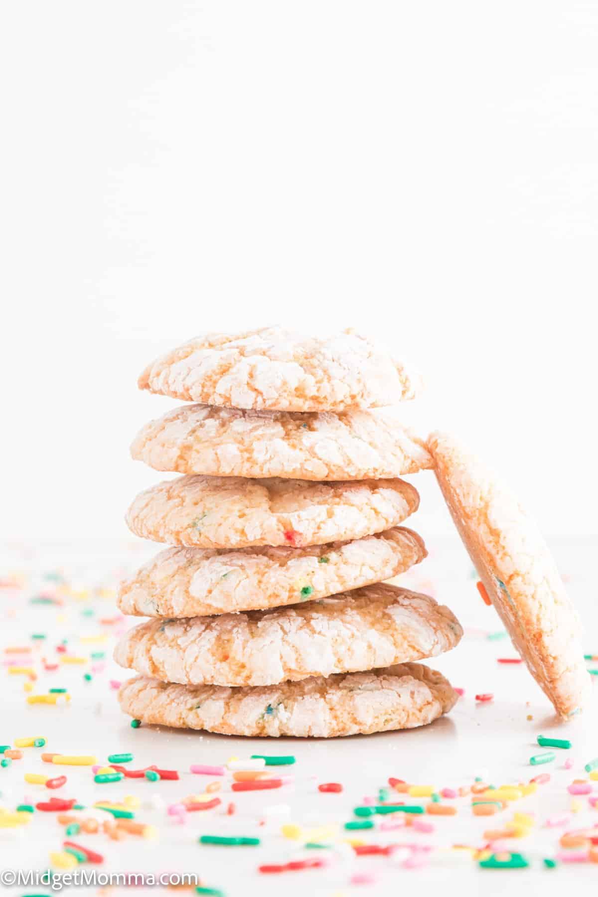 stack of Funfetti Cool Whip Cookies