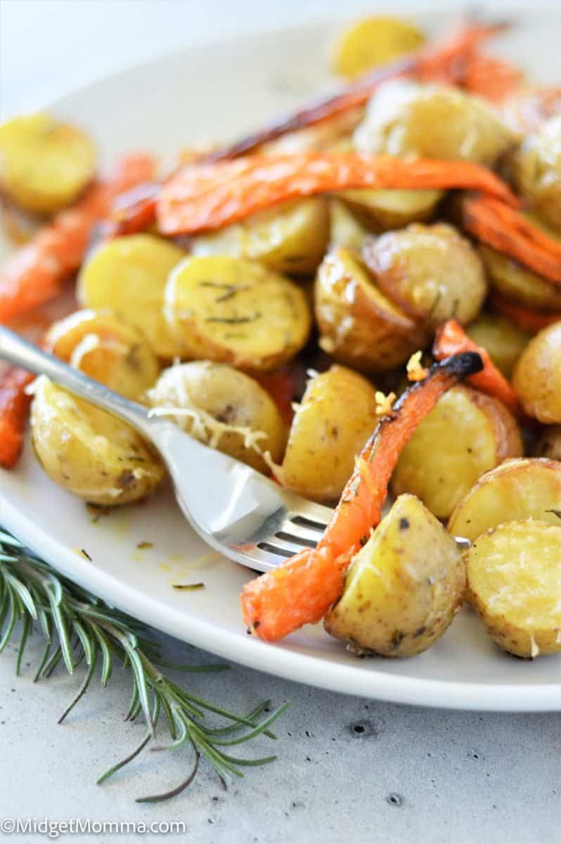 Rosemary Parmesan Roasted Carrots and Potatoes