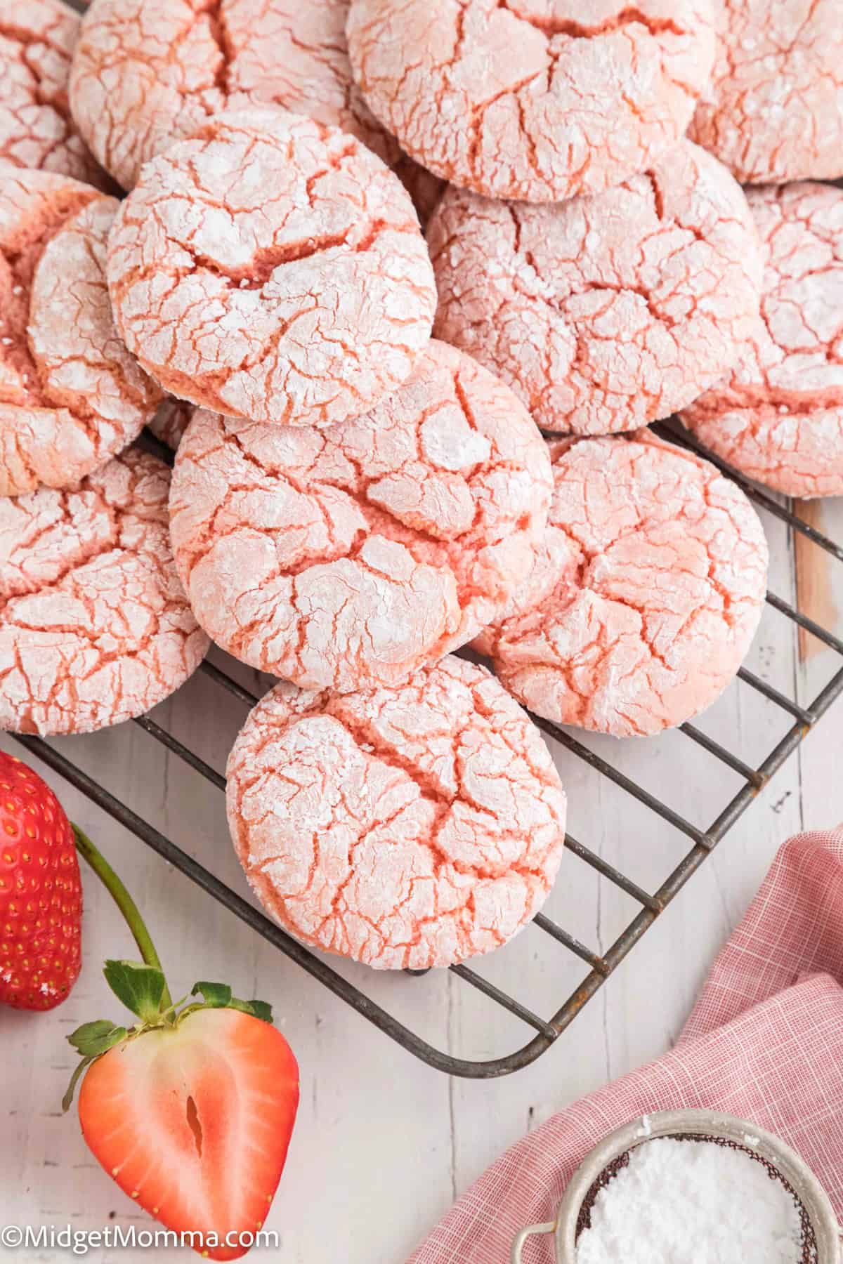 close up photos of xStrawberry Cake Mix Cookies