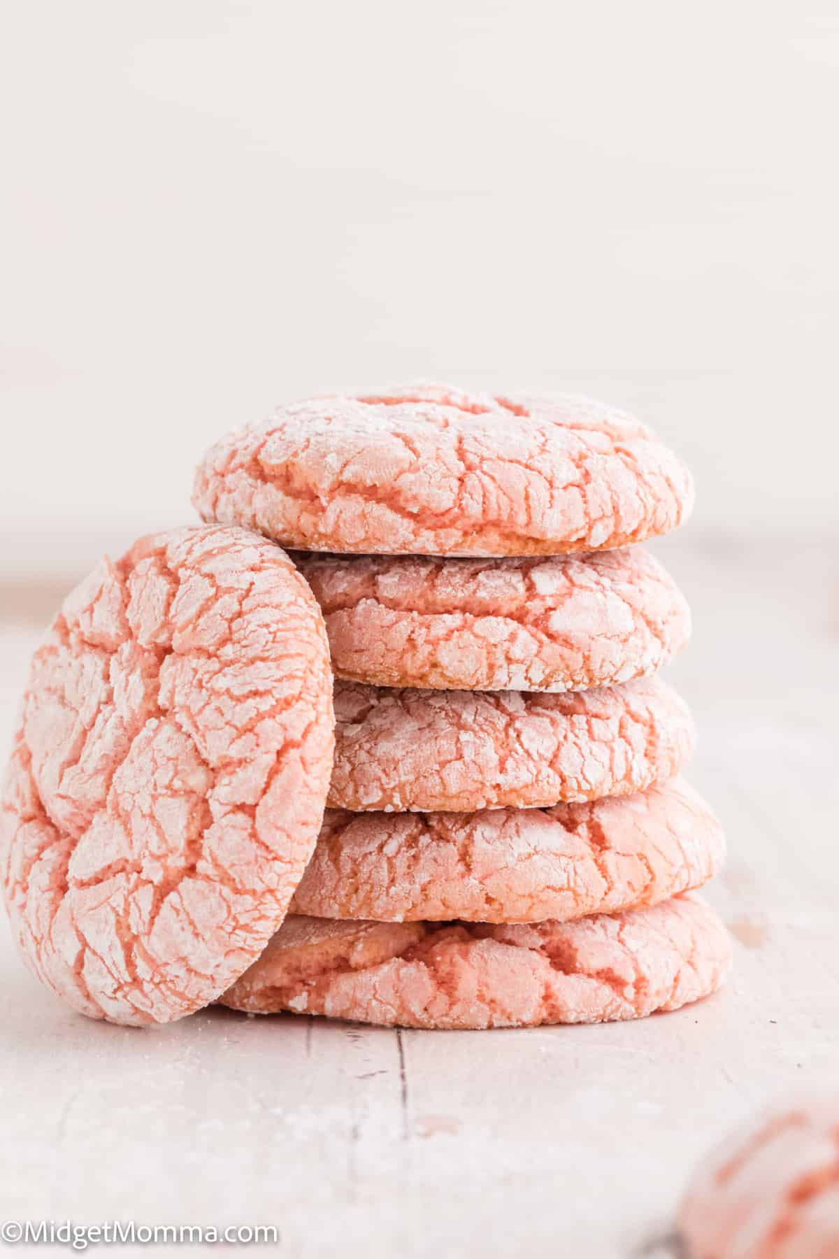 stack of Strawberry Cake Mix Cookies Recipe