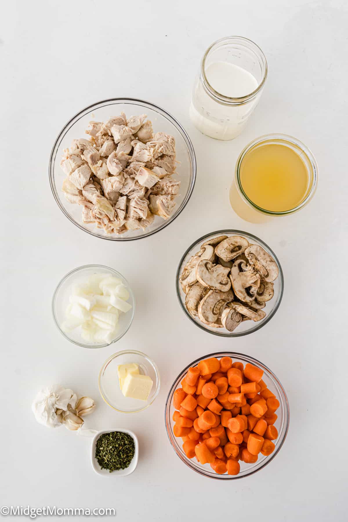 Creamy Chicken and Mushroom Soup ingredients
