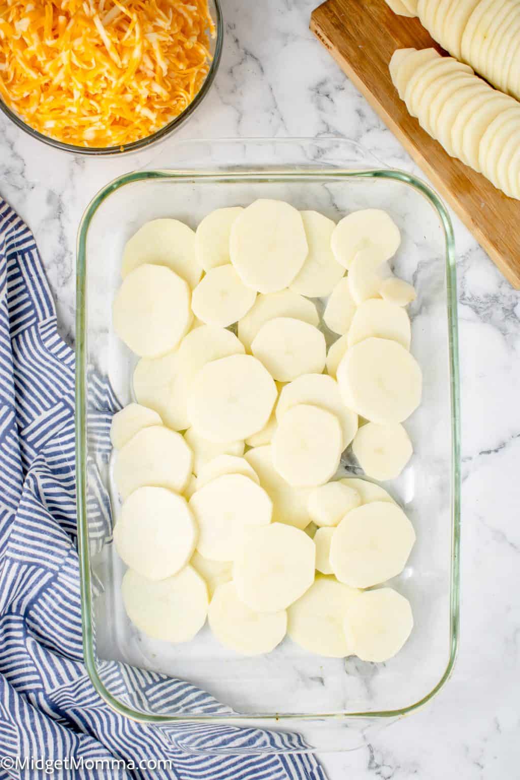 Creamy Scalloped Potatoes with Cheese • MidgetMomma