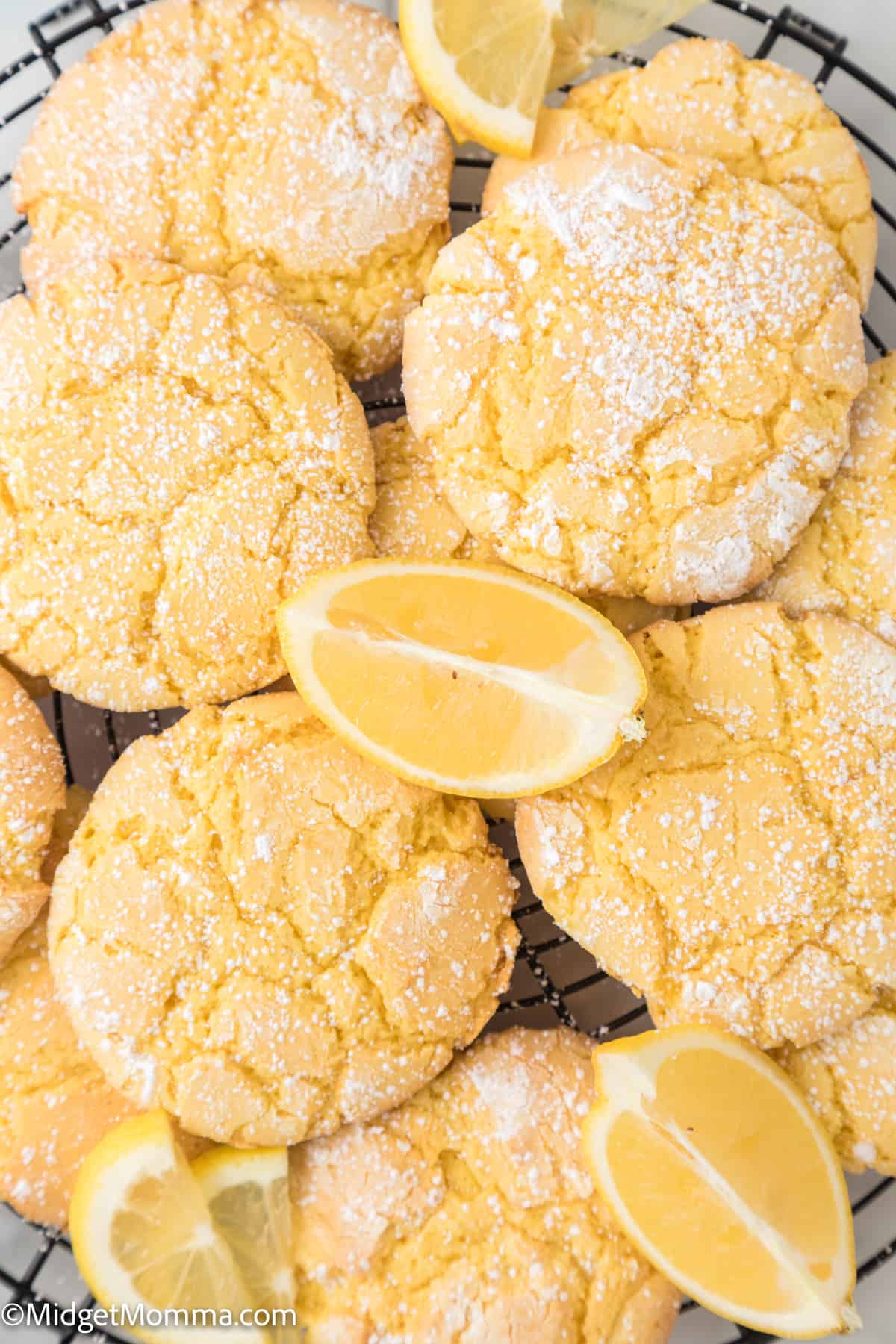 close up photo of Lemon Cake Mix Cookies