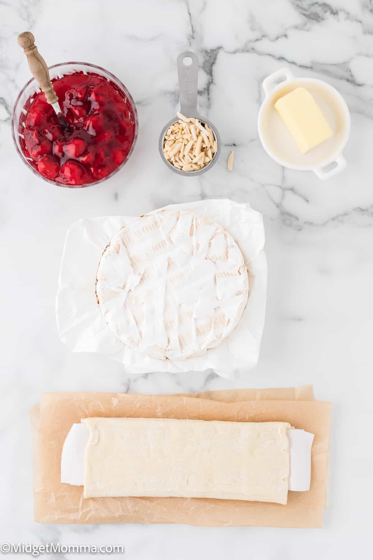 Cherry Baked Brie in Puff Pastry Recipe Ingredients