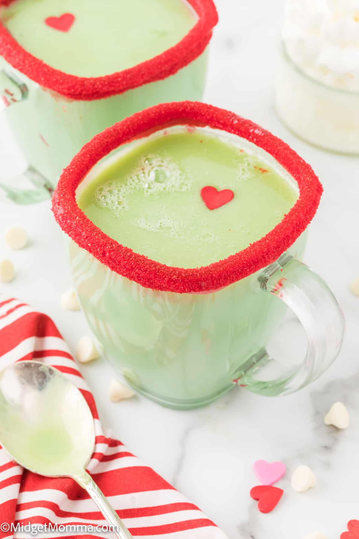 mug of green grinch hot chocolate