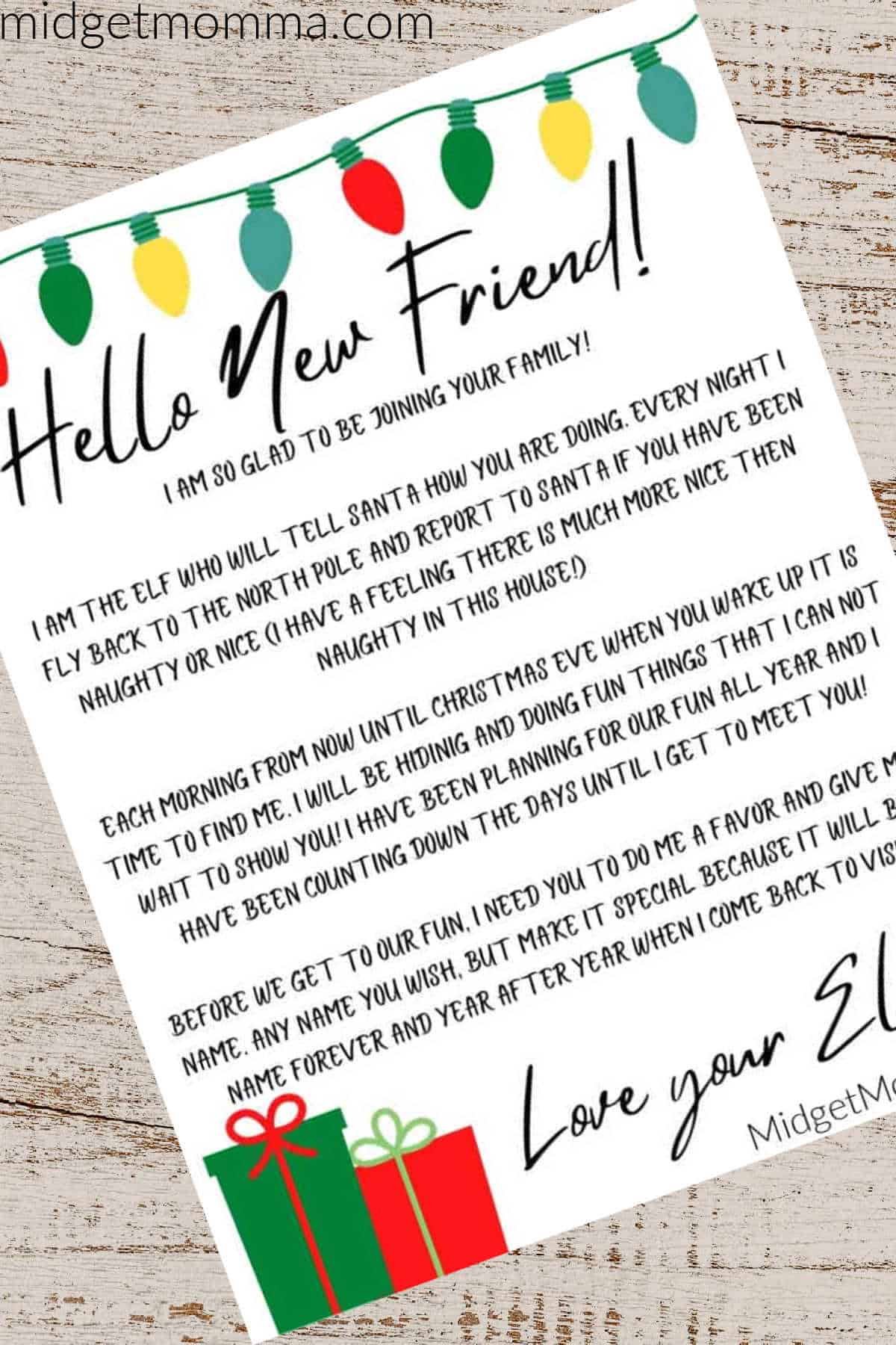 elf on the shelf arrival letter printable - Elf on the shelf welcome letter