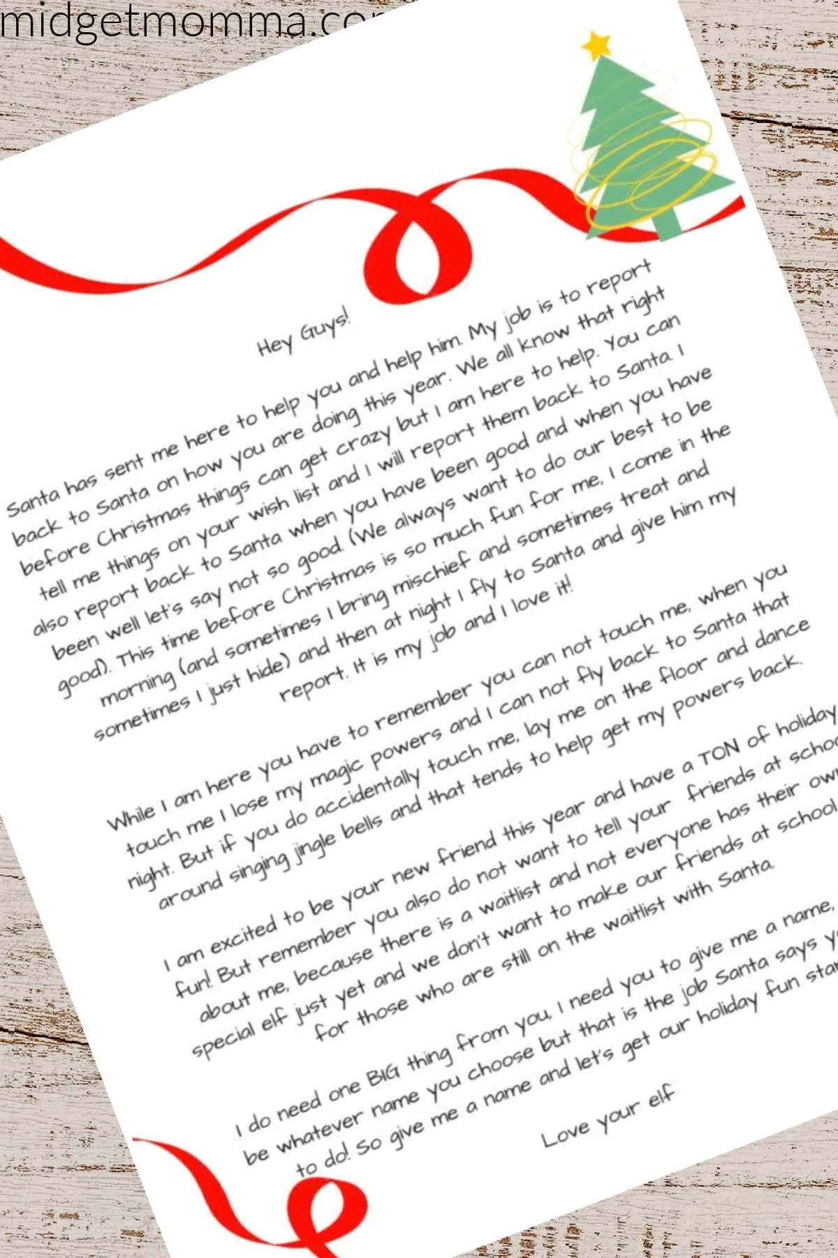 Elf on the Shelf Letter. Printable Elf on the Shelf Letter