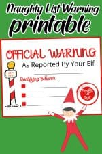 Elf on the Shelf Naughty List Warning Printable • MidgetMomma