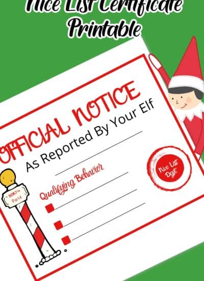 elf on the shelf nice list certificate printable