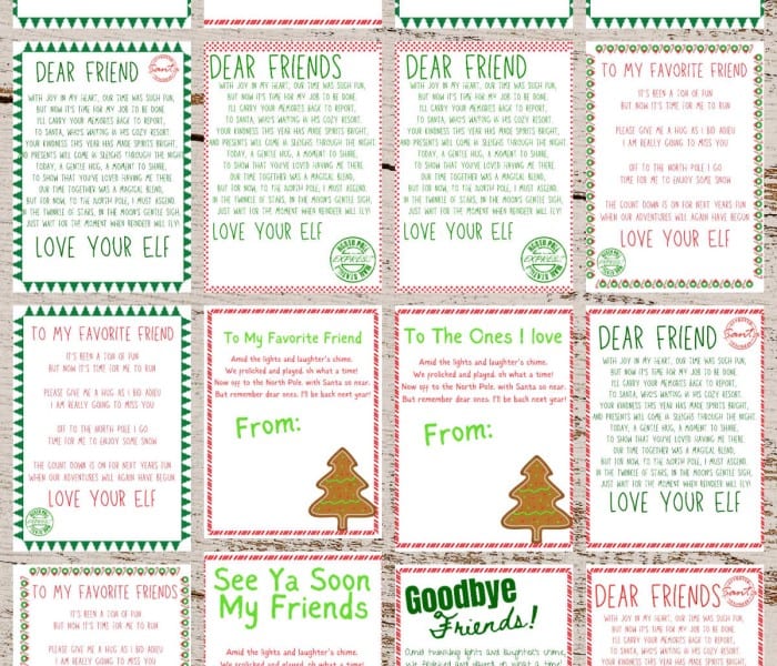 Elf on the Shelf Goodbye letter printable