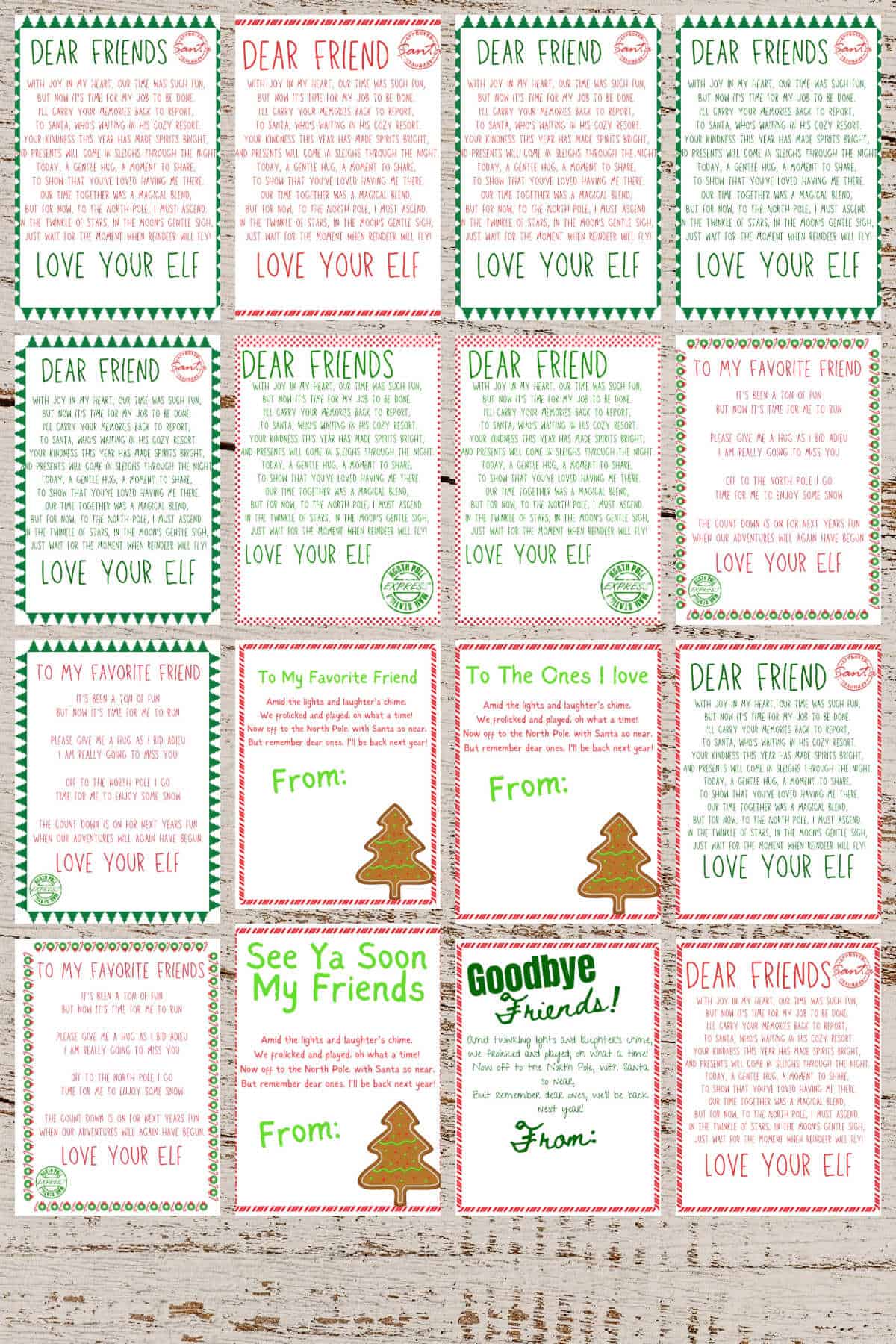 Elf on the Shelf Goodbye letter printable 