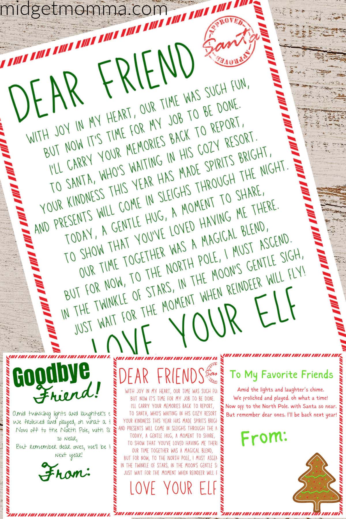 Elf on the Shelf Goodbye letter printable