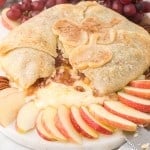 close up photo of Puff Pastry Baked Brie with Apples