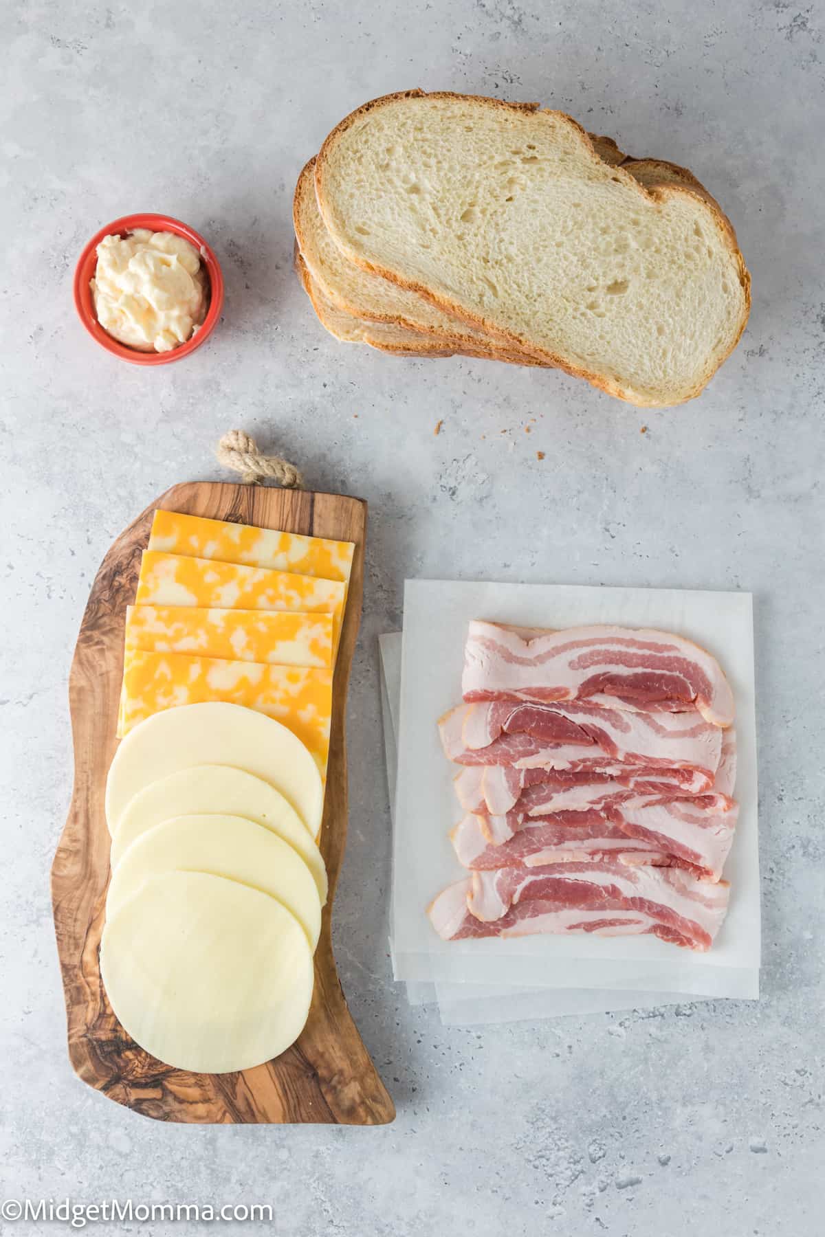 Bacon Grilled Cheese Sandwich Recipe ingredients
