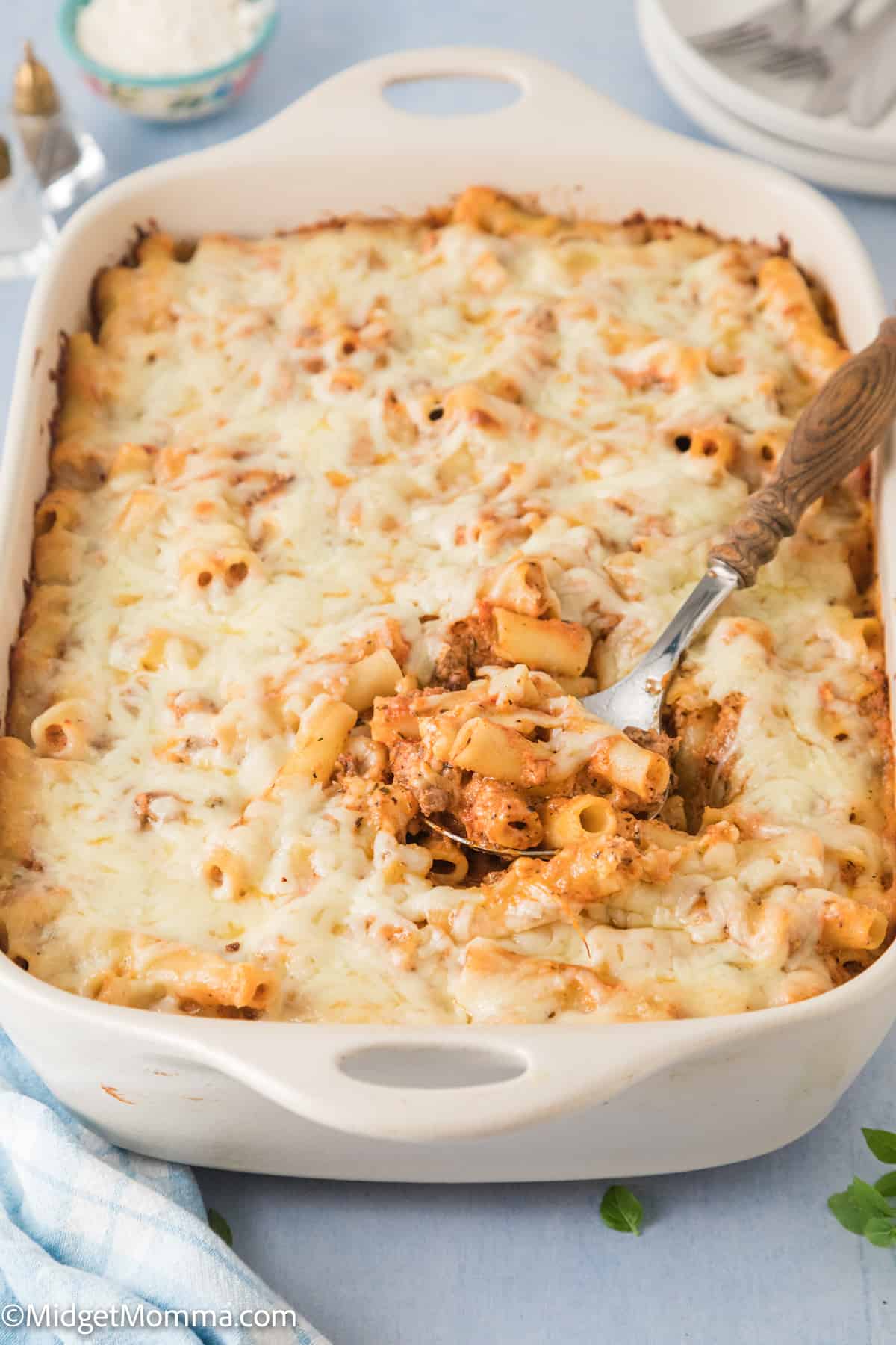 Baked Ziti with Ground Beef • MidgetMomma