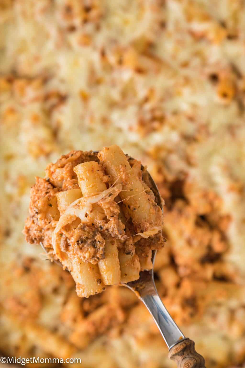 Baked Ziti with Ground Beef • MidgetMomma