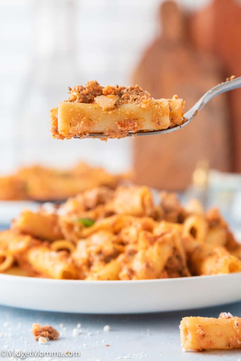 Baked Ziti with Ground Beef • MidgetMomma