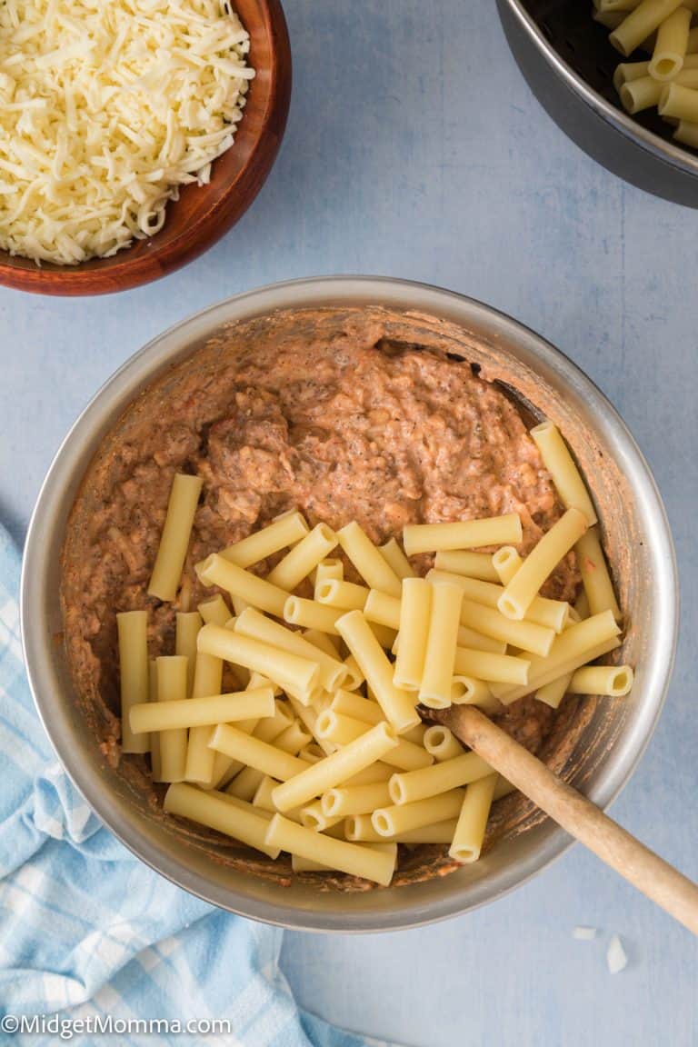 Baked Ziti with Ground Beef • MidgetMomma