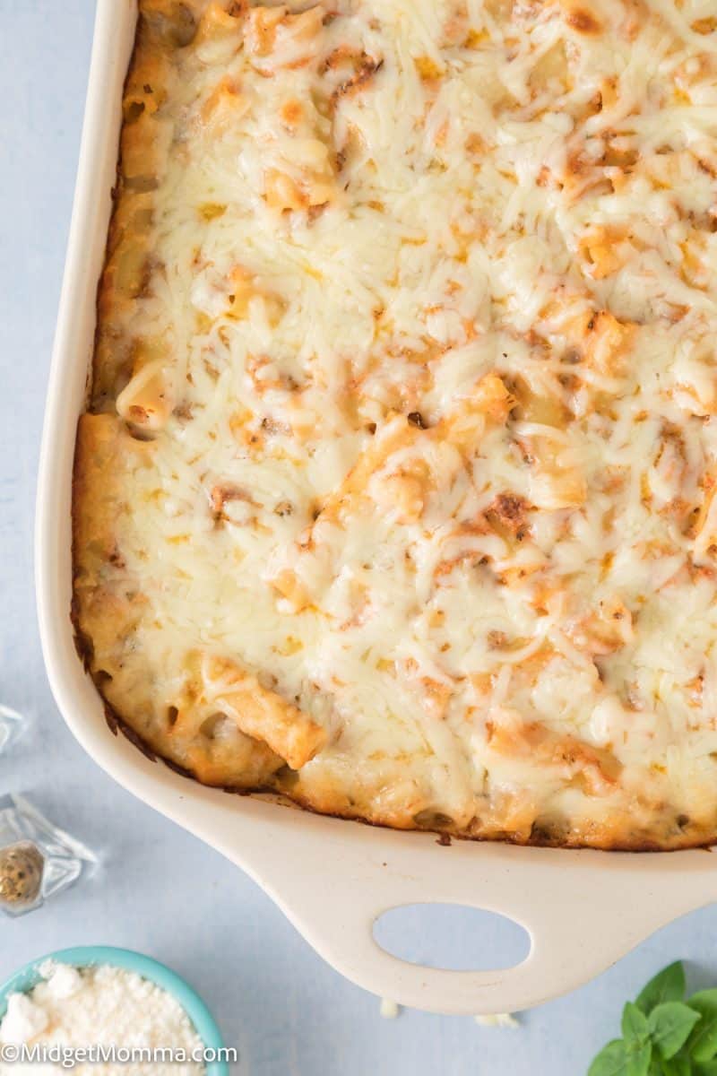 Baked Ziti with Ground Beef • MidgetMomma