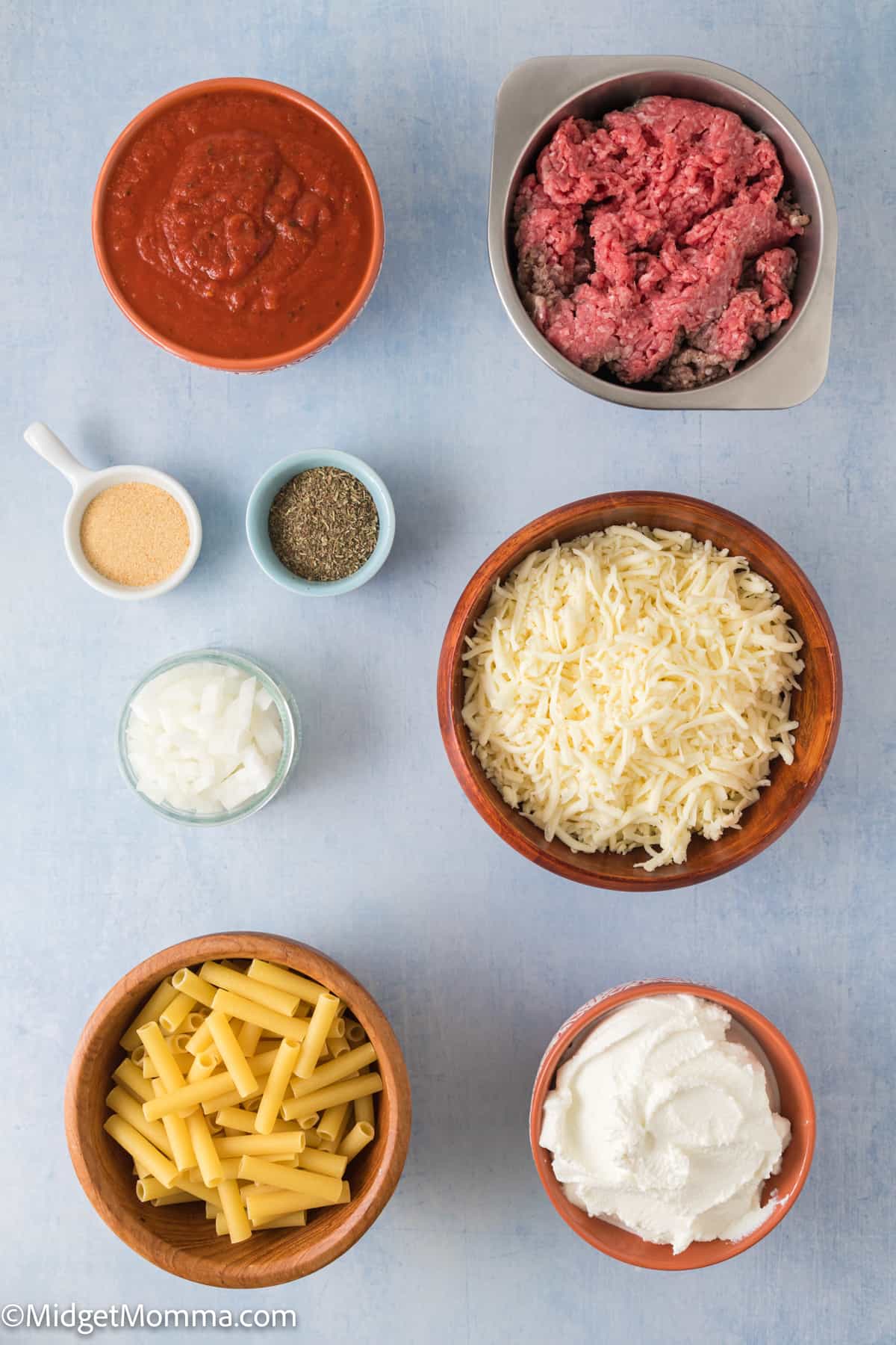 Baked Ziti with Ground Beef ingredients 