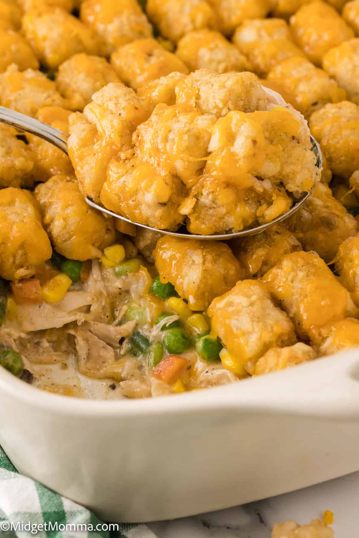 Cheesy Chicken Tater Tot Casserole Recipe • MidgetMomma
