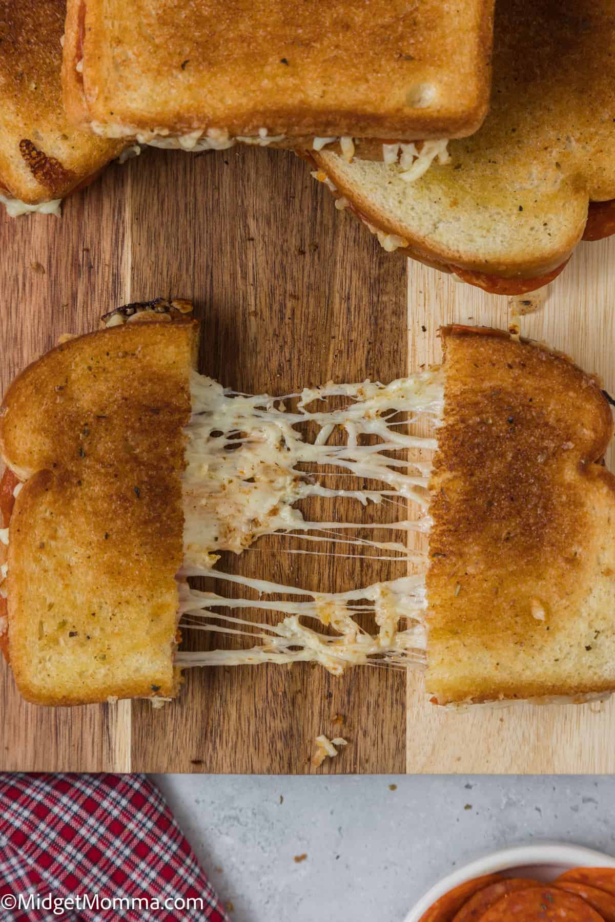 overhead photo of Pizza Grilled Cheese Sandwich 