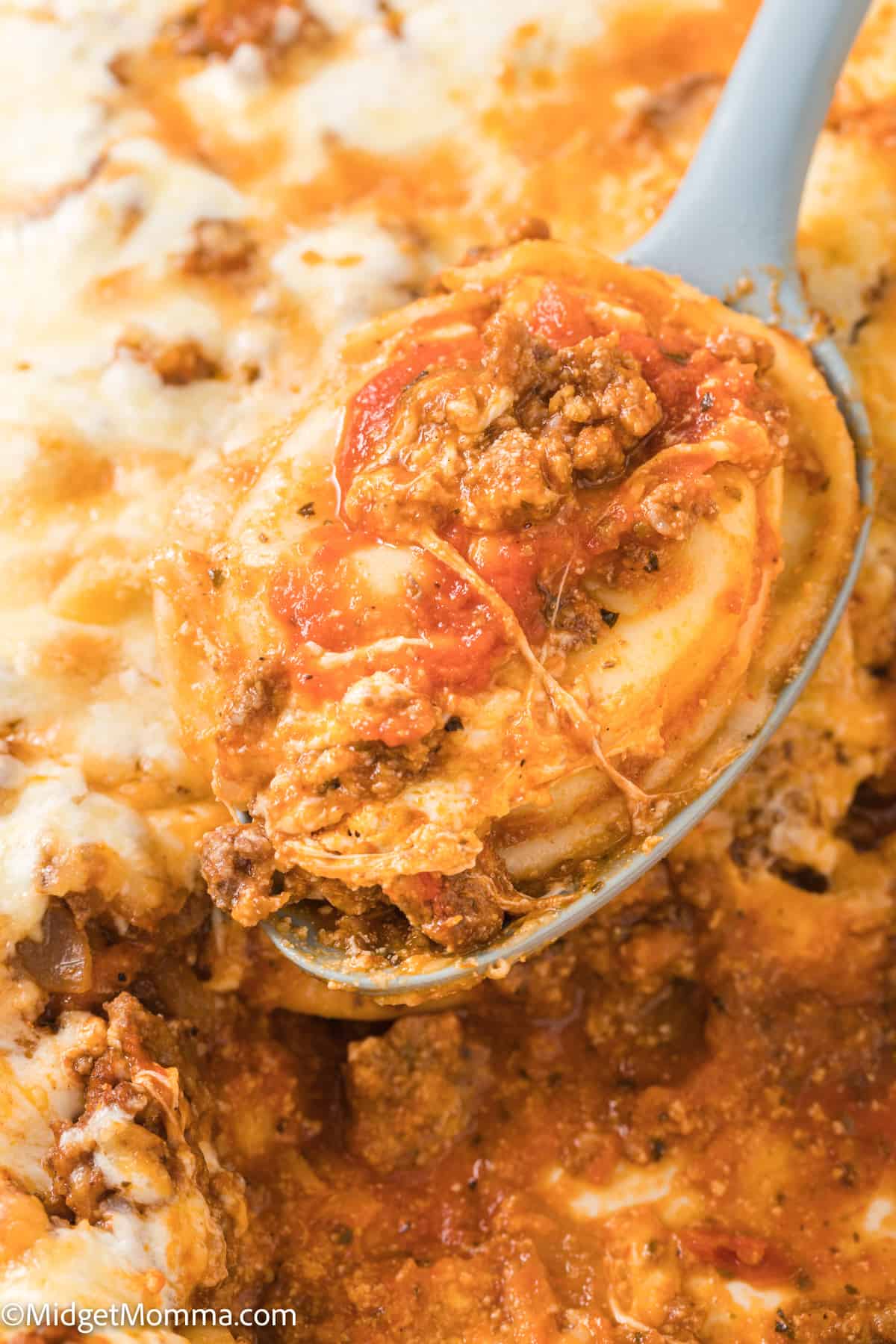 spoonful of Easy Baked Ravioli Casserole 