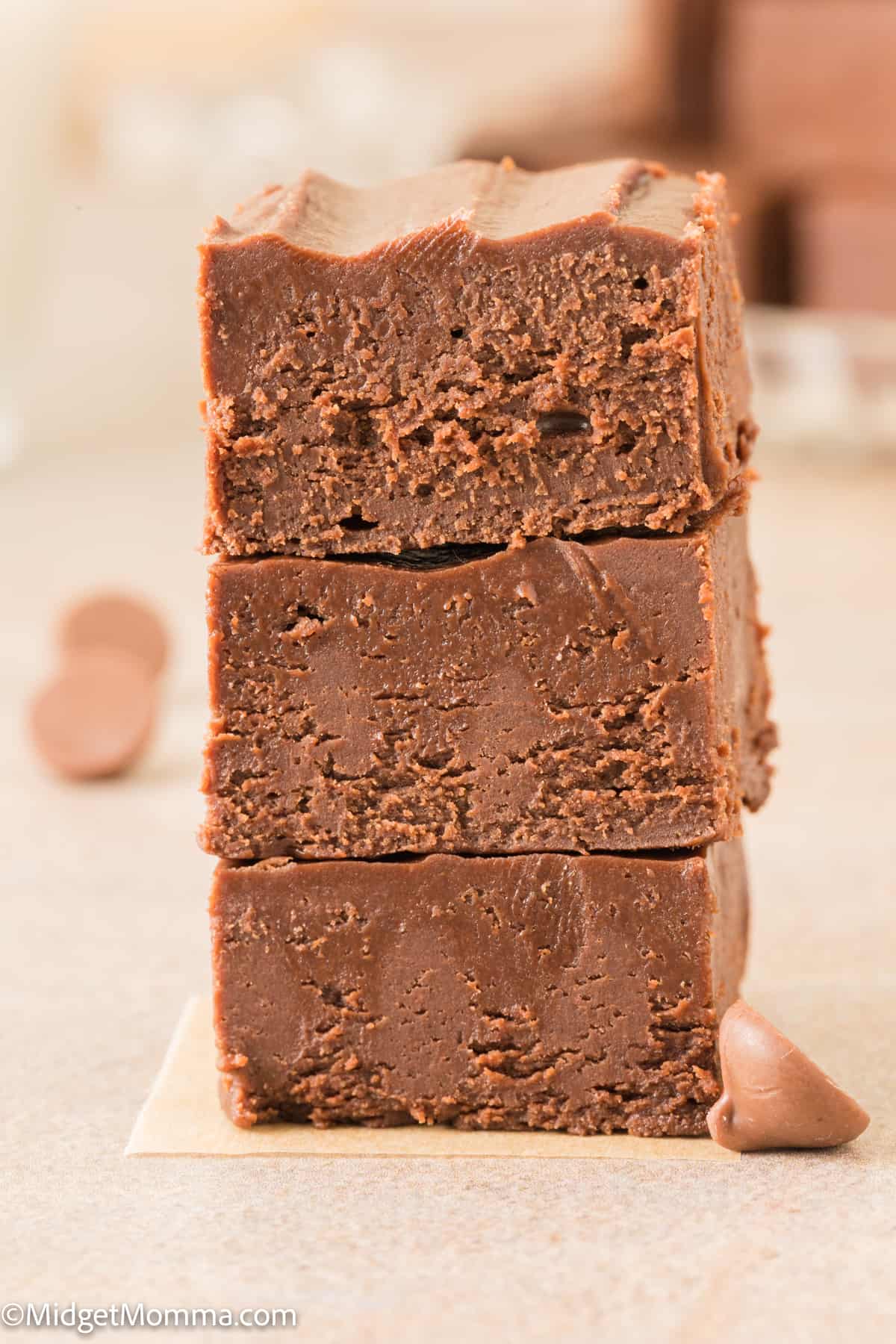stack of chocolate frosting fudge 