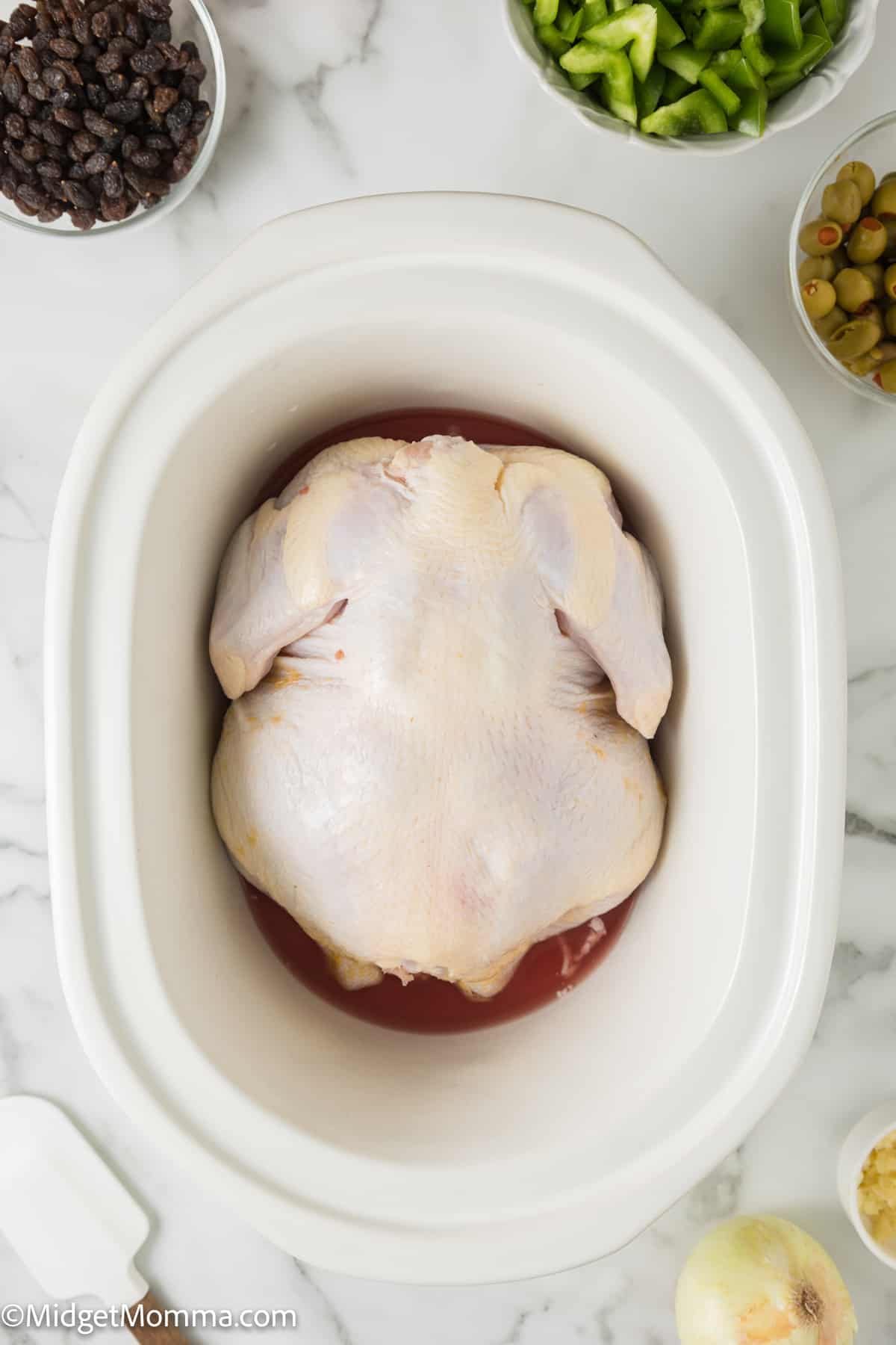 whole chicken in a slow cooker