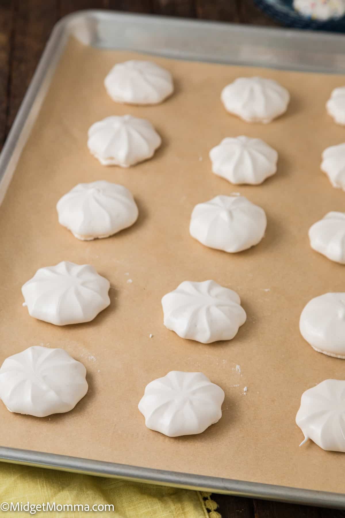 Vanilla Meringue Cookie on a baking sheet