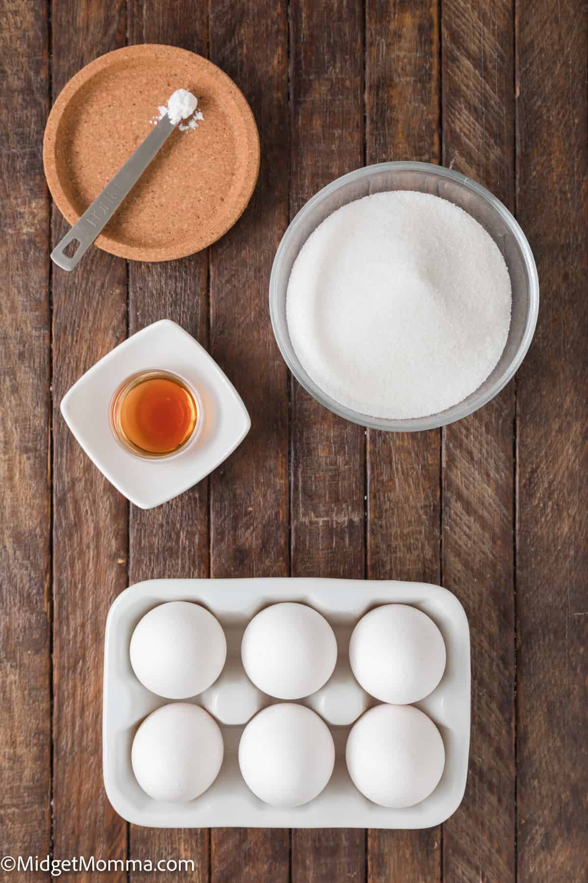 Vanilla Meringue Cookie ingredients