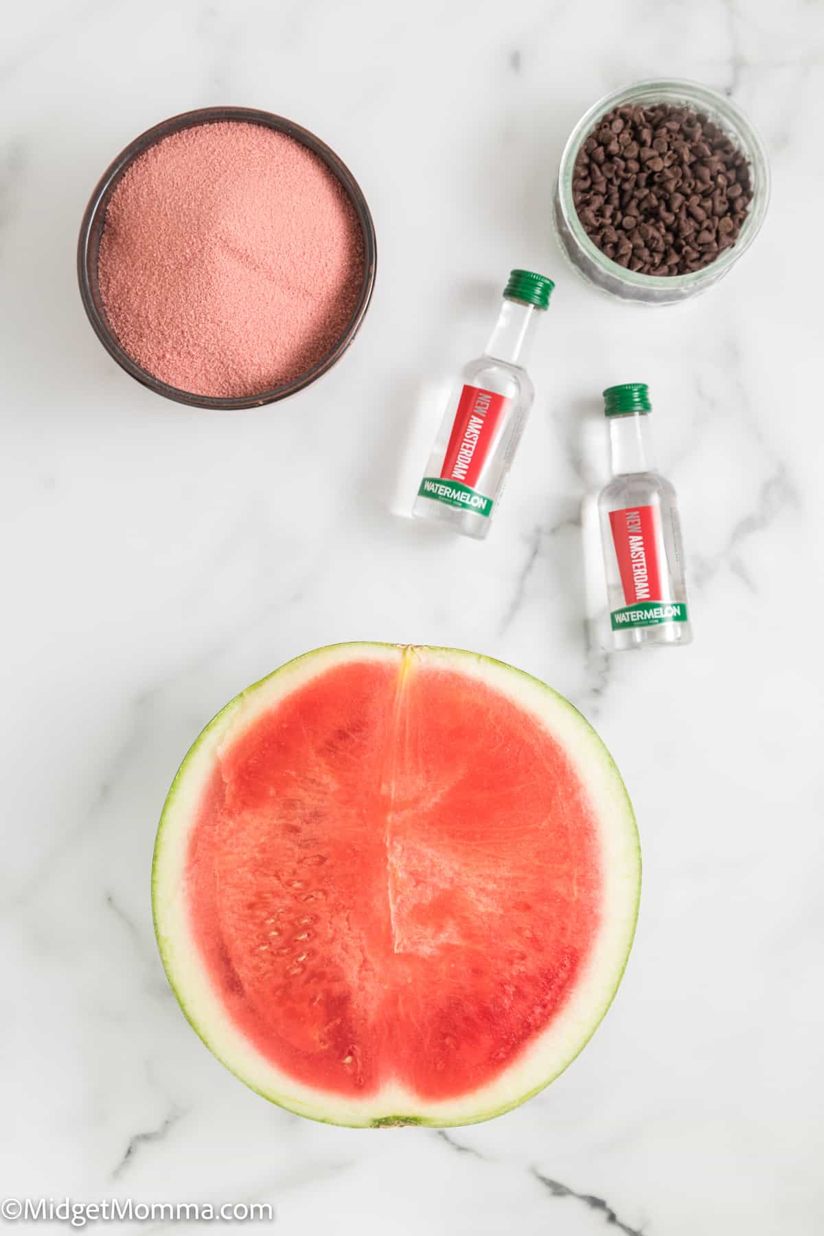 Easy Watermelon Slices Jello Shots Recipe ingredients