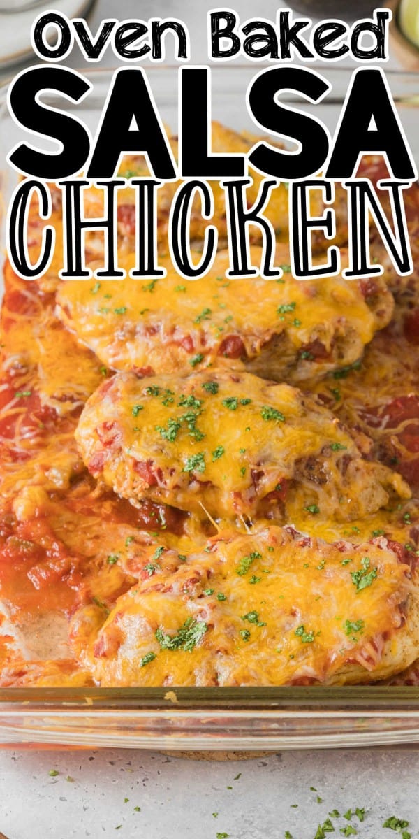 Cheesy Baked Salsa Chicken Recipe • MidgetMomma