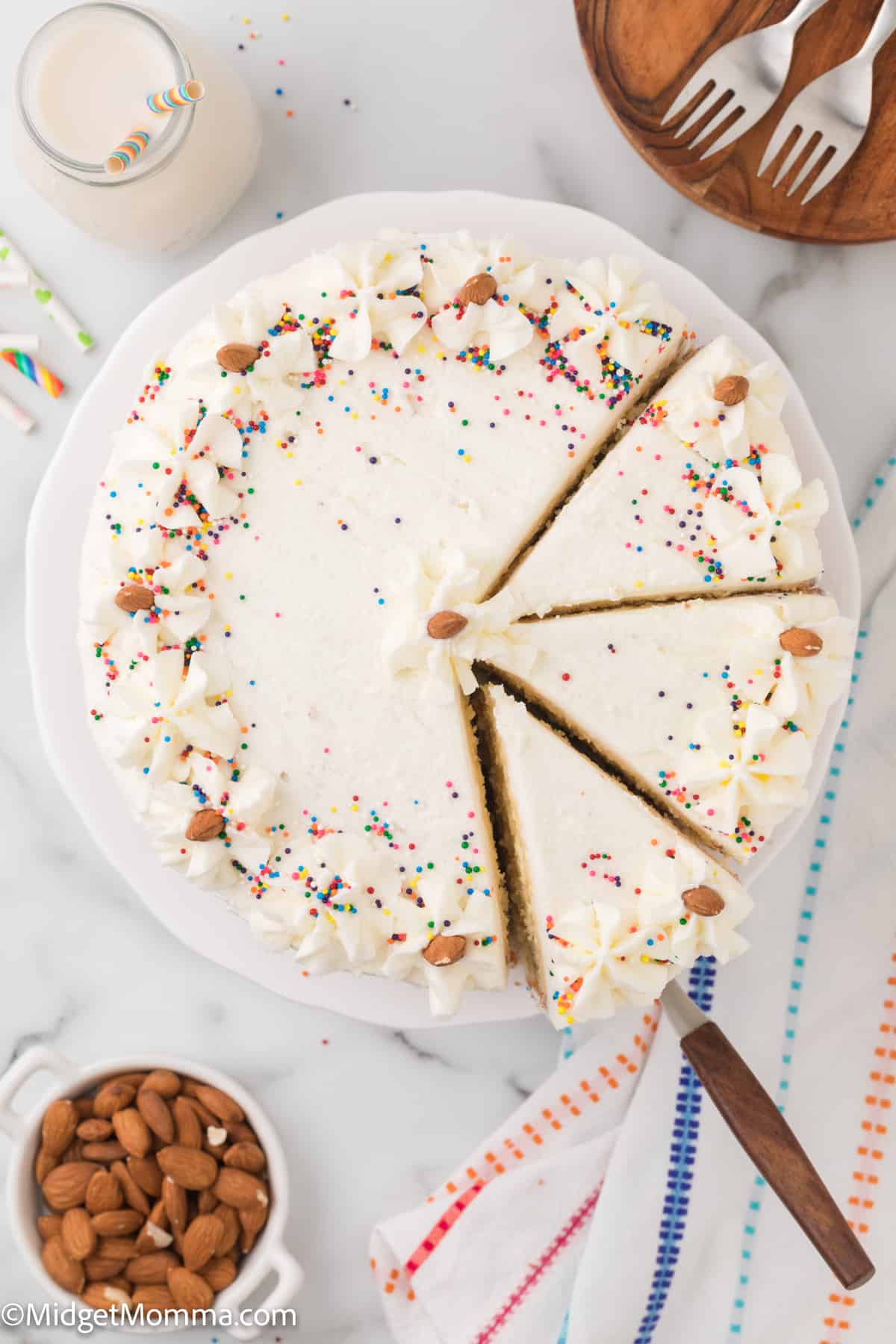 overhead view of From scratch Vanilla Cake recipe