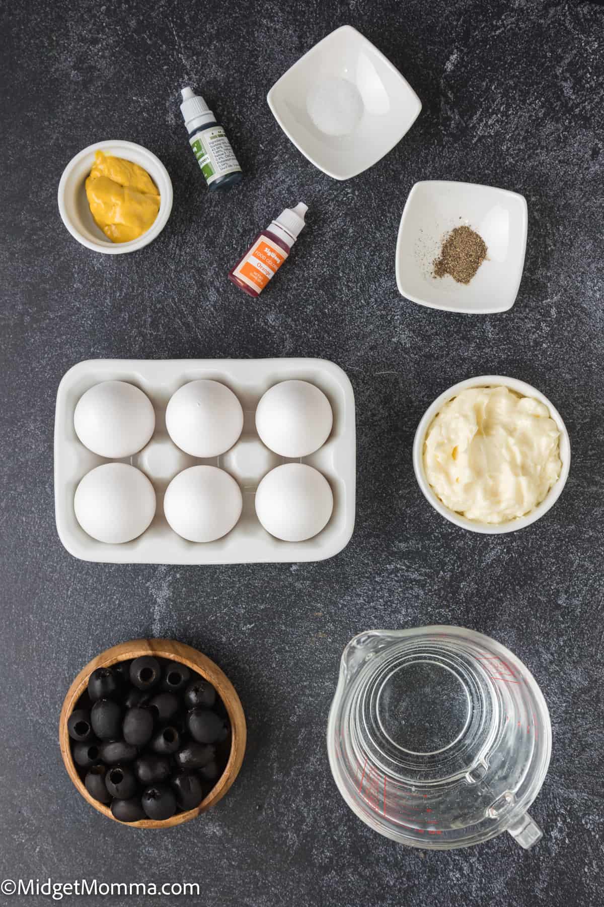 Spooky Spider Halloween Deviled Eggs Recipe ingredients