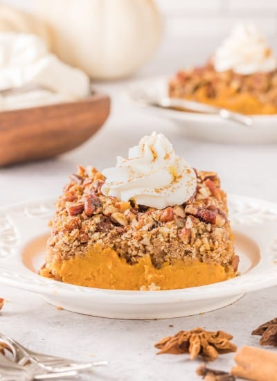 slice of Pumpkin Dump Cake