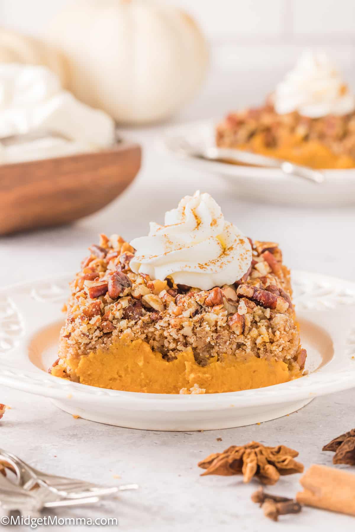 slice of Pumpkin Dump Cake