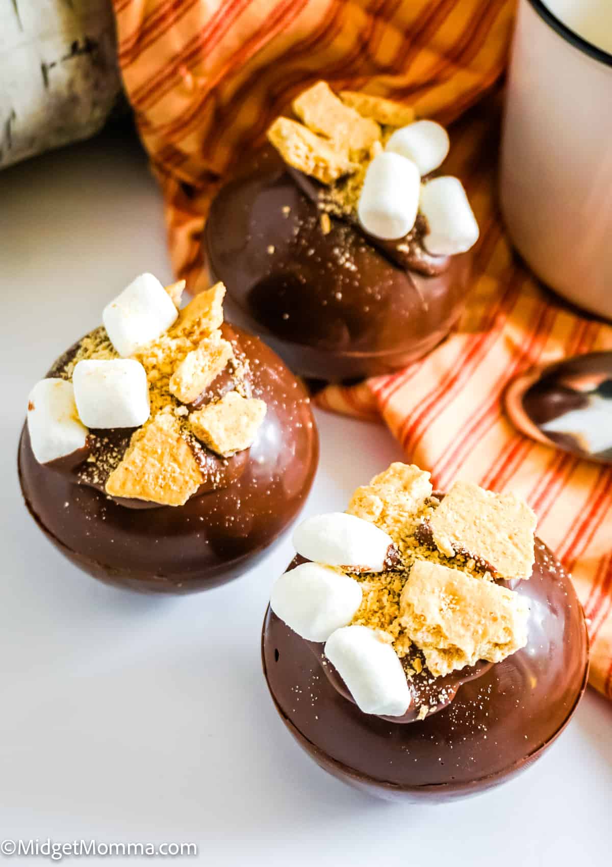 over head photo smores hot chocolate bombs