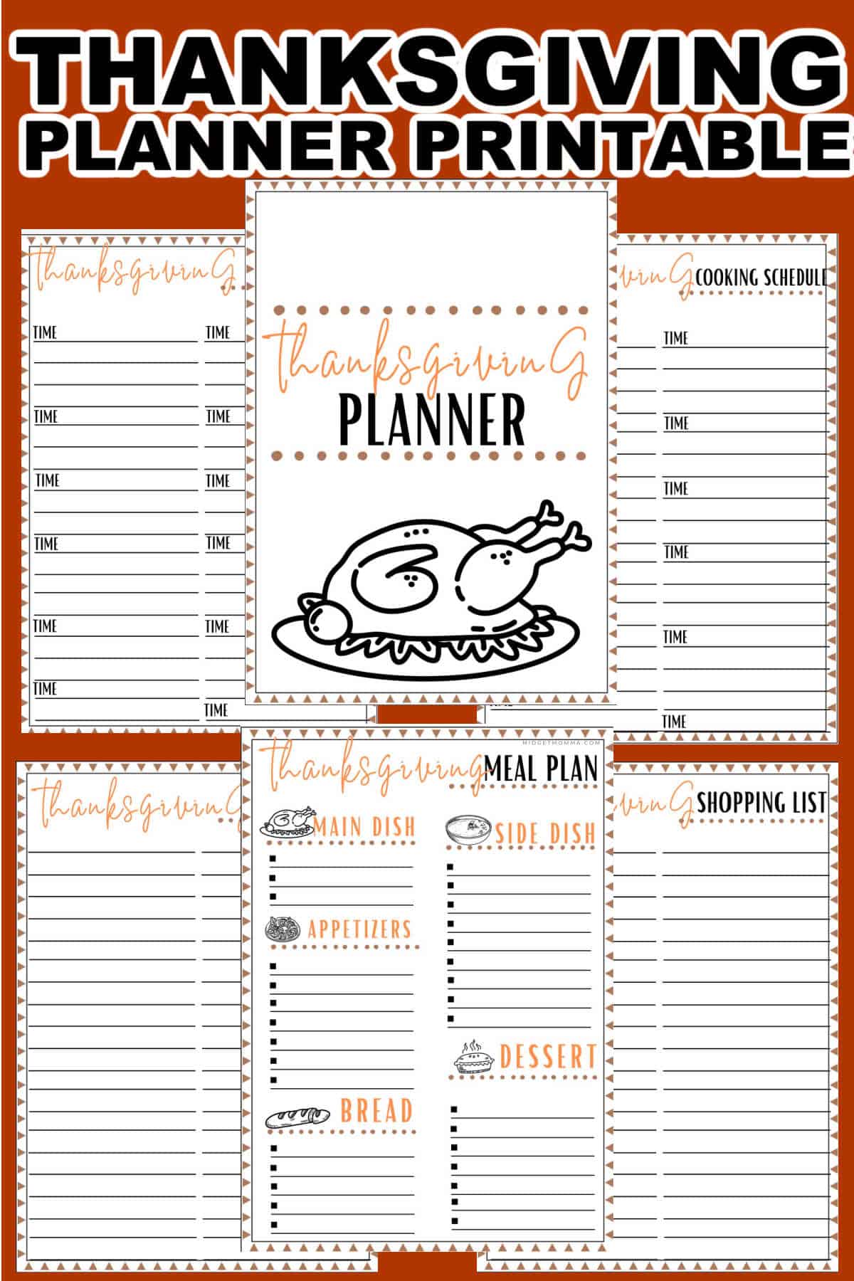 Thanksgiving meal planner printable