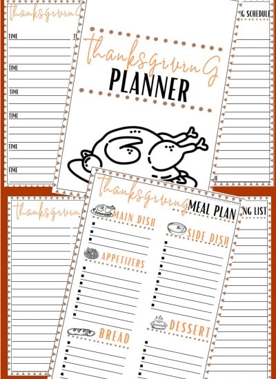 Thanksgiving meal planner printable