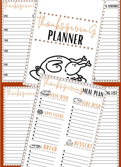 Thanksgiving meal planner printable