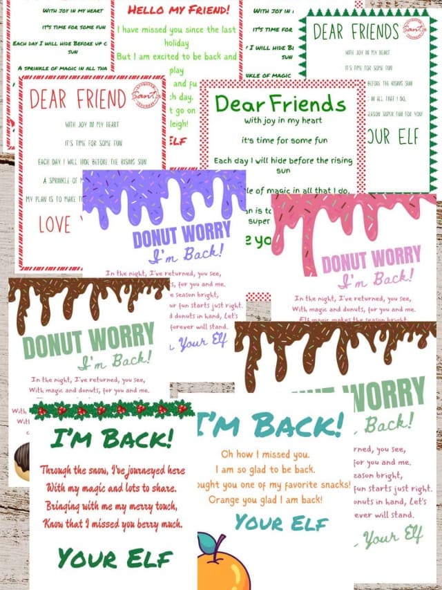 I’m Back Elf on the Shelf Arrival Letter Printables