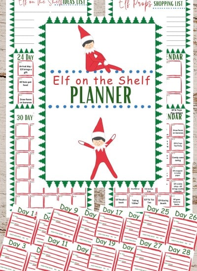 elf on the shelf planner printable