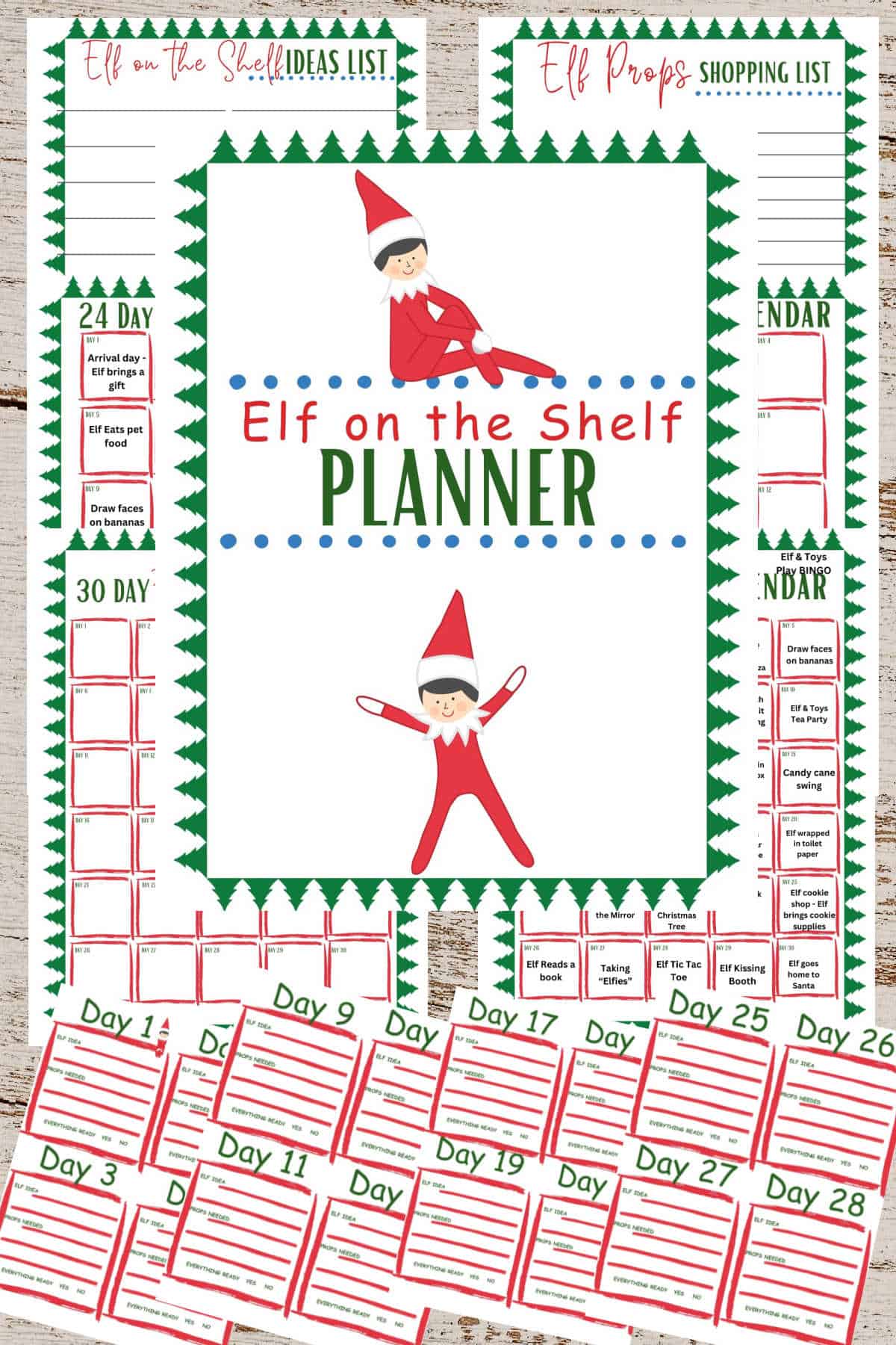 elf on the shelf planner printable